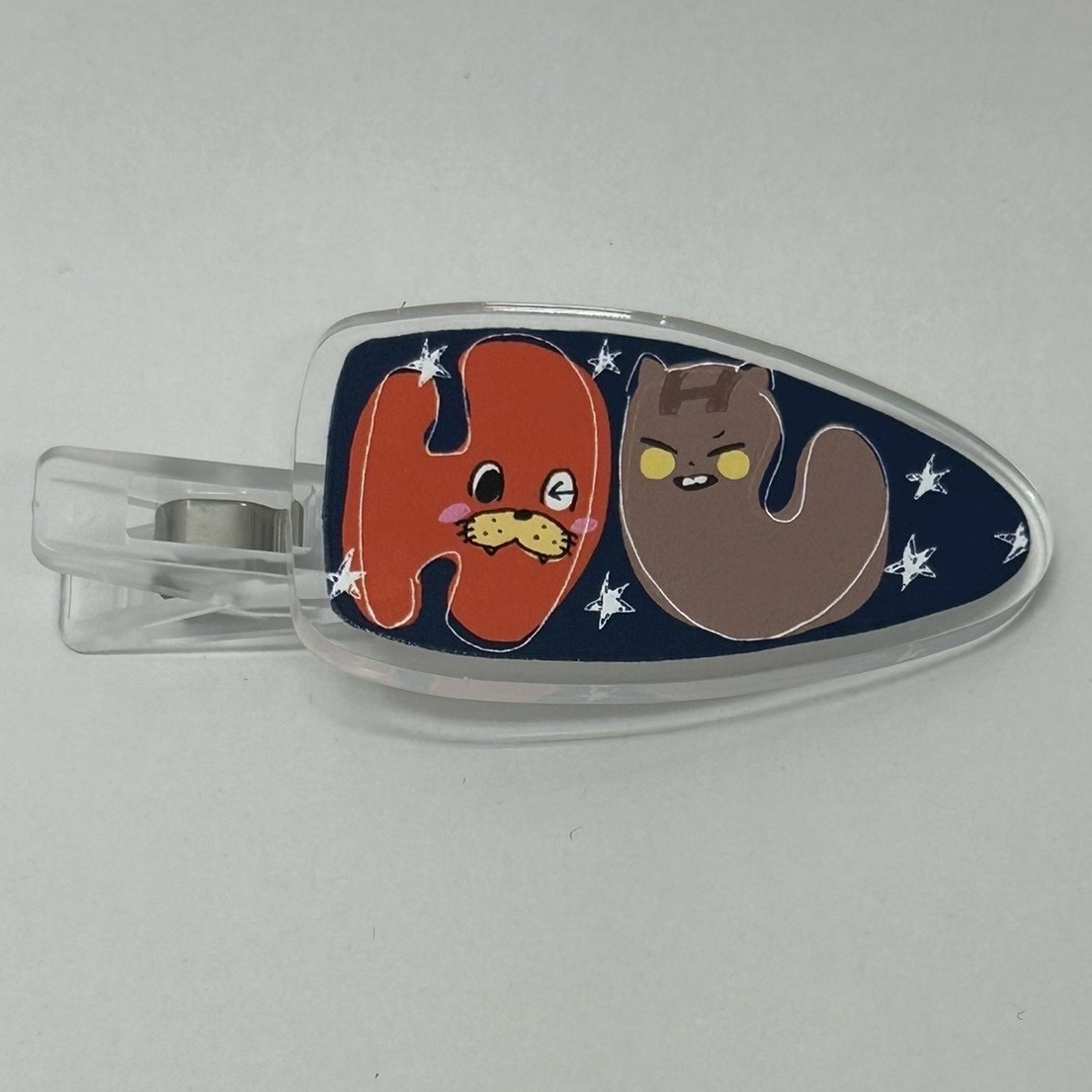 キャラクターアクリルヘアクリップ